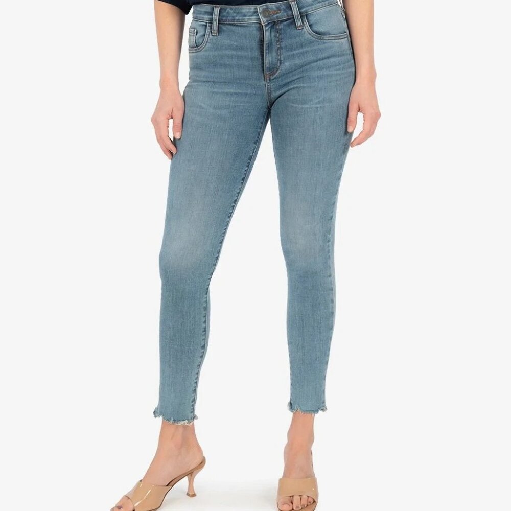 Kut from the Kloth Connie High Rise Fab Ab Slim Fit Ankle Skinny Medium Wash 4